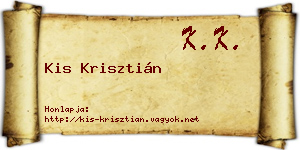 Kis Krisztián névjegykártya